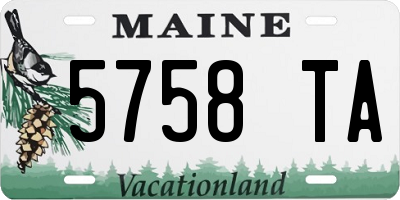 ME license plate 5758TA