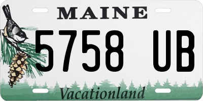 ME license plate 5758UB