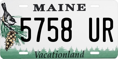 ME license plate 5758UR