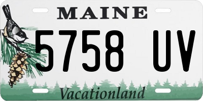 ME license plate 5758UV