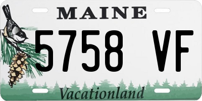 ME license plate 5758VF