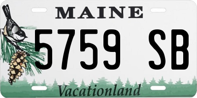 ME license plate 5759SB