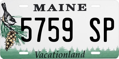 ME license plate 5759SP