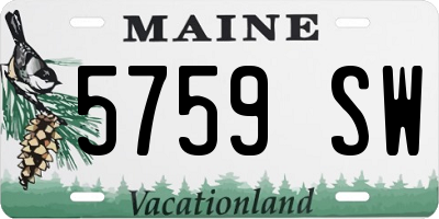 ME license plate 5759SW
