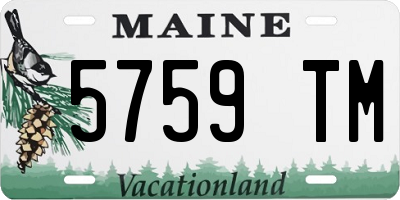 ME license plate 5759TM