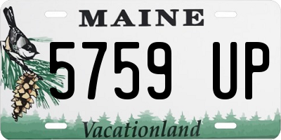 ME license plate 5759UP
