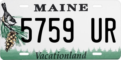 ME license plate 5759UR