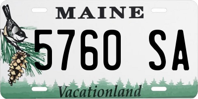 ME license plate 5760SA