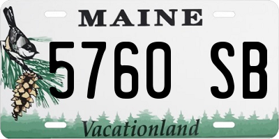 ME license plate 5760SB