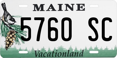 ME license plate 5760SC