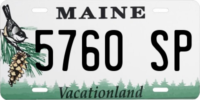 ME license plate 5760SP