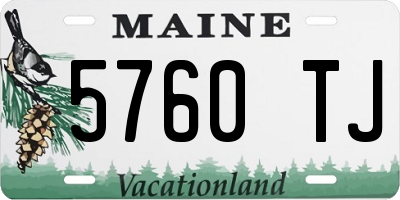 ME license plate 5760TJ