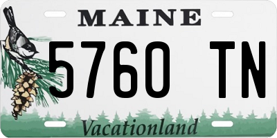 ME license plate 5760TN