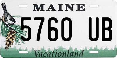 ME license plate 5760UB