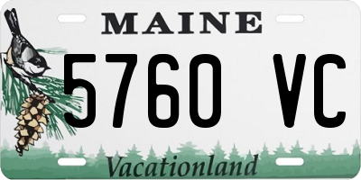 ME license plate 5760VC