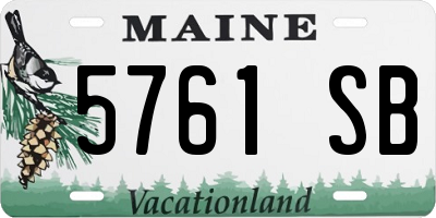 ME license plate 5761SB