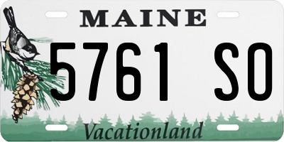 ME license plate 5761SO