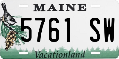 ME license plate 5761SW