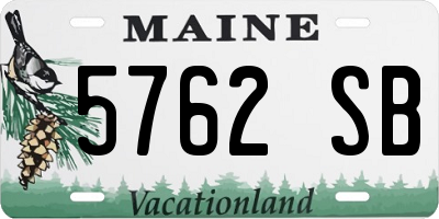 ME license plate 5762SB