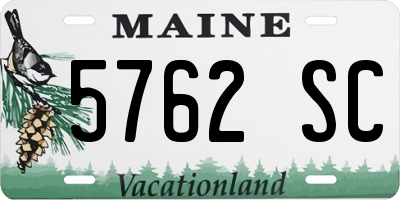 ME license plate 5762SC