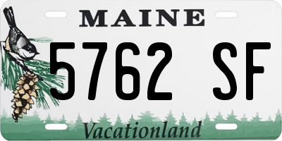 ME license plate 5762SF
