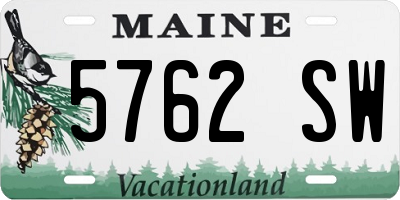 ME license plate 5762SW