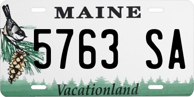 ME license plate 5763SA