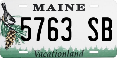 ME license plate 5763SB