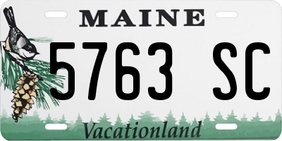 ME license plate 5763SC