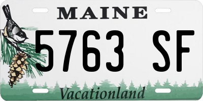 ME license plate 5763SF