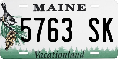 ME license plate 5763SK