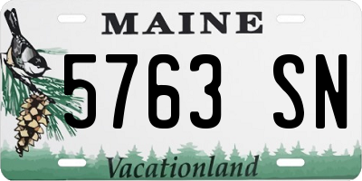 ME license plate 5763SN