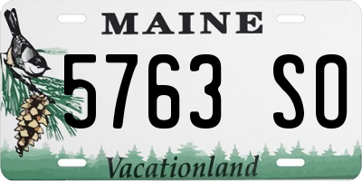 ME license plate 5763SO