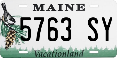 ME license plate 5763SY