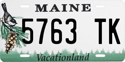 ME license plate 5763TK