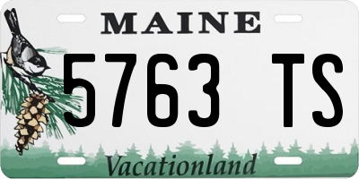 ME license plate 5763TS