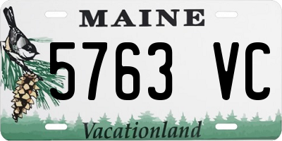 ME license plate 5763VC