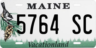 ME license plate 5764SC