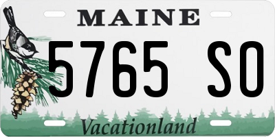 ME license plate 5765SO