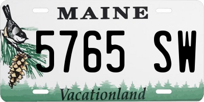 ME license plate 5765SW