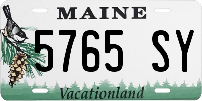 ME license plate 5765SY