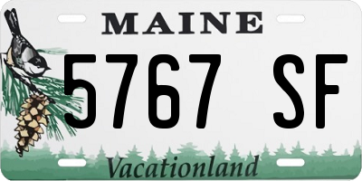 ME license plate 5767SF