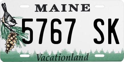 ME license plate 5767SK