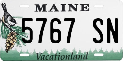 ME license plate 5767SN