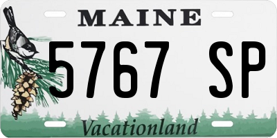 ME license plate 5767SP