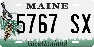 ME license plate 5767SX