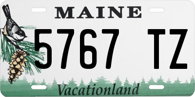 ME license plate 5767TZ