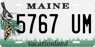 ME license plate 5767UM