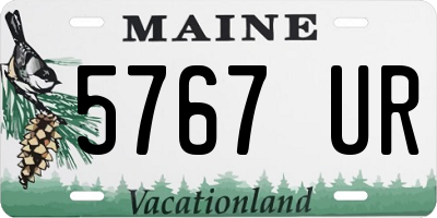 ME license plate 5767UR