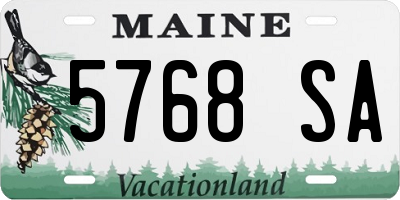 ME license plate 5768SA